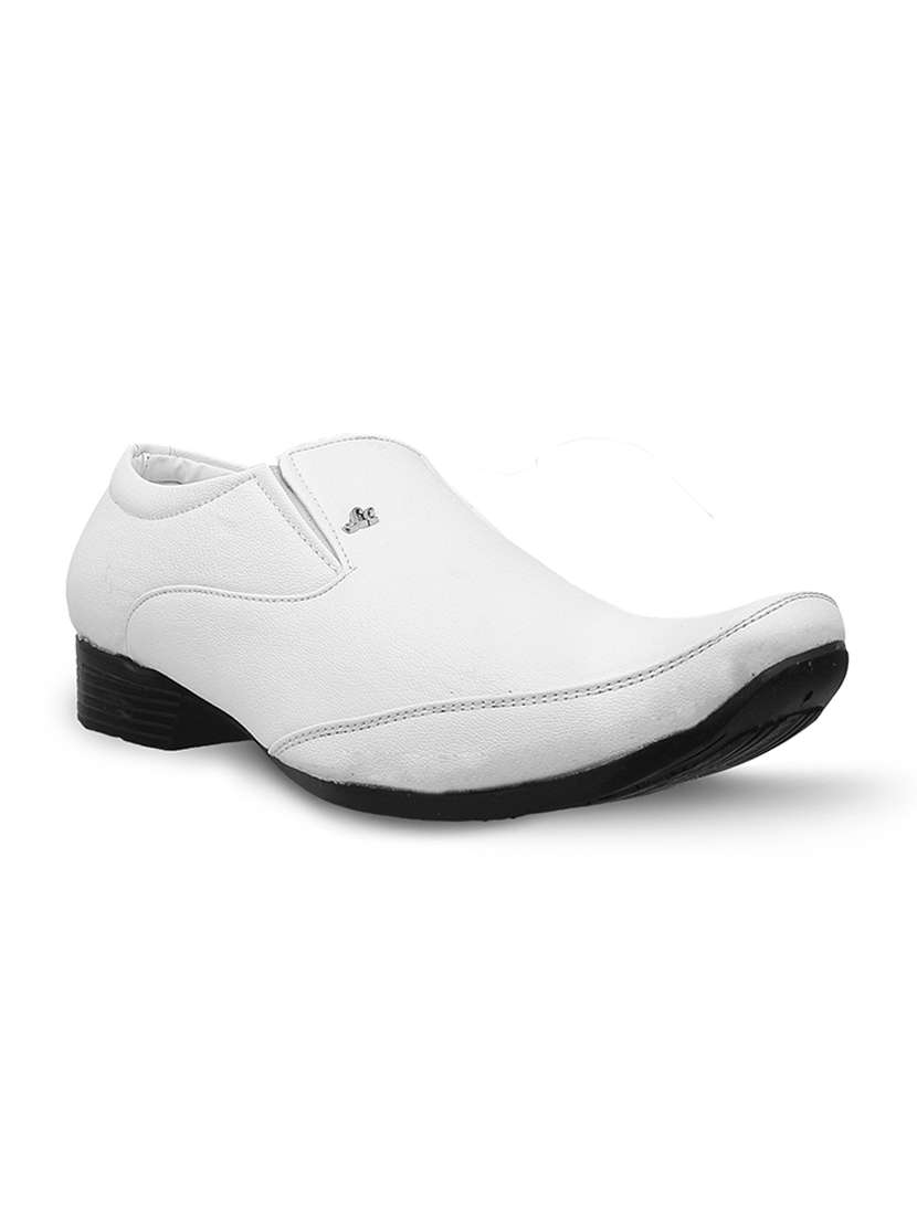 white slip on party wear shoes