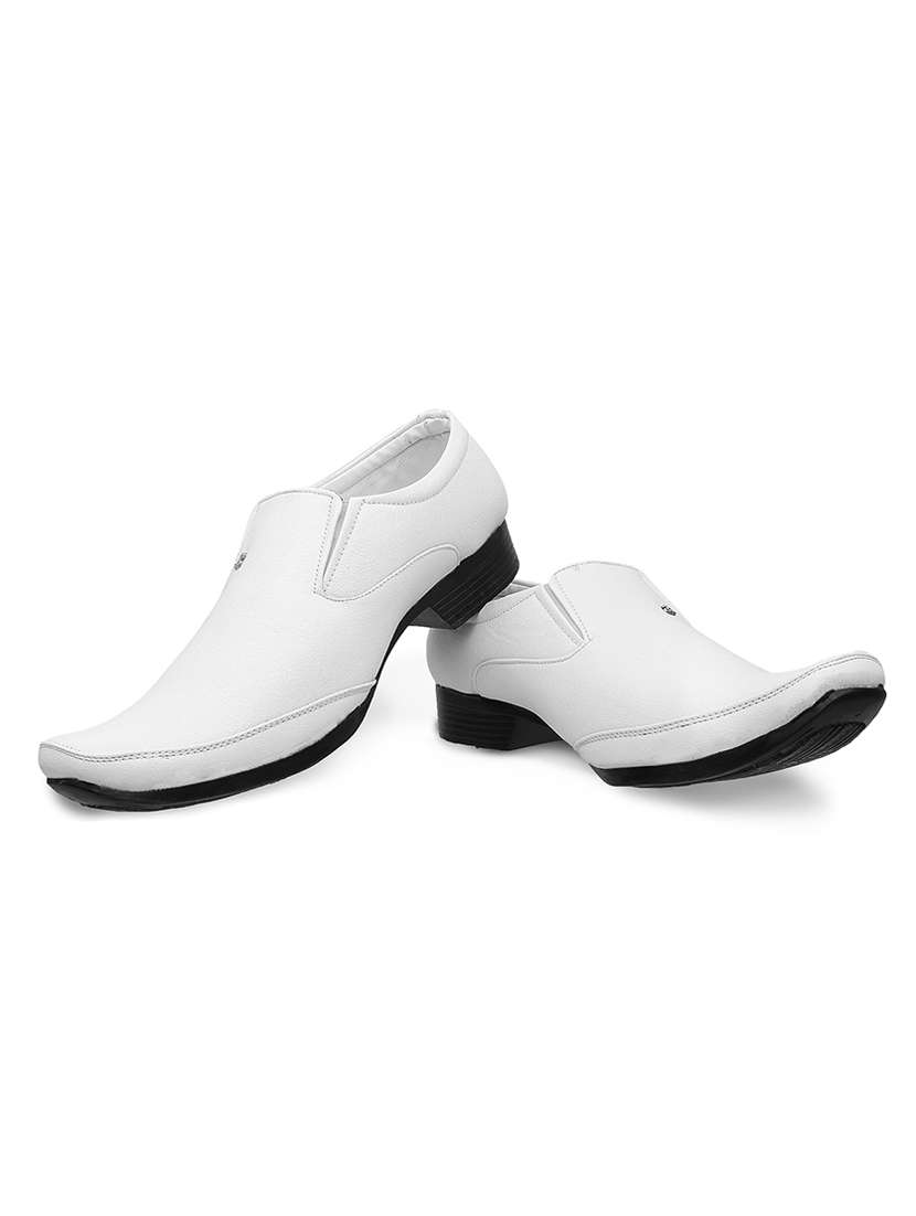 white slip on party wear shoes - 21181368 -  Standard Image - 3
