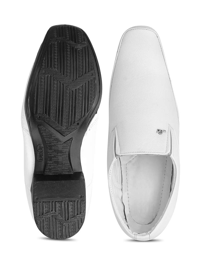 white slip on party wear shoes - 21181368 -  Standard Image - 5