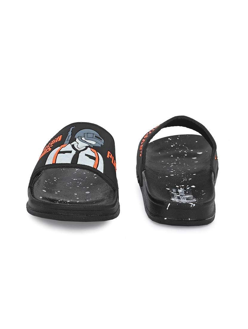 black synthetic slip on flip flops - 21181381 -  Standard Image - 3