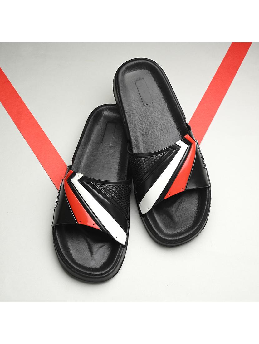 black synthetic slip on flip flops - 21181408 - Zoom Image - 0