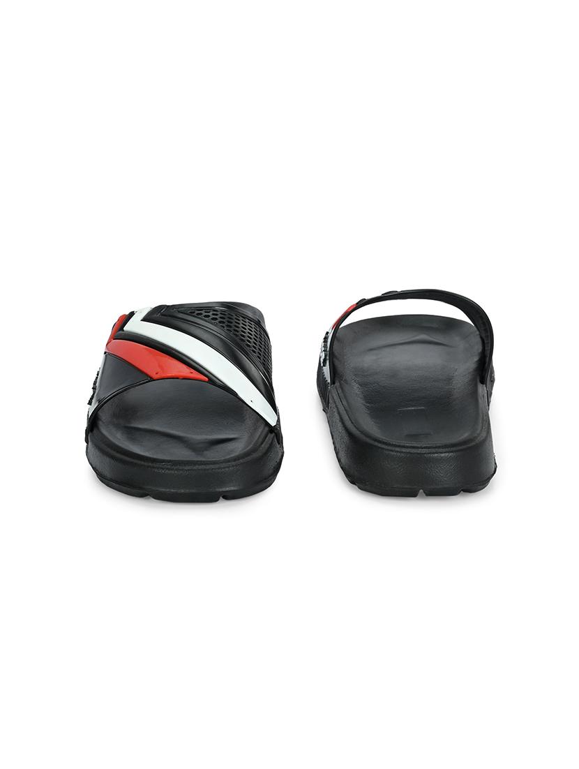 black synthetic slip on flip flops - 21181408 - Standard Image - 3