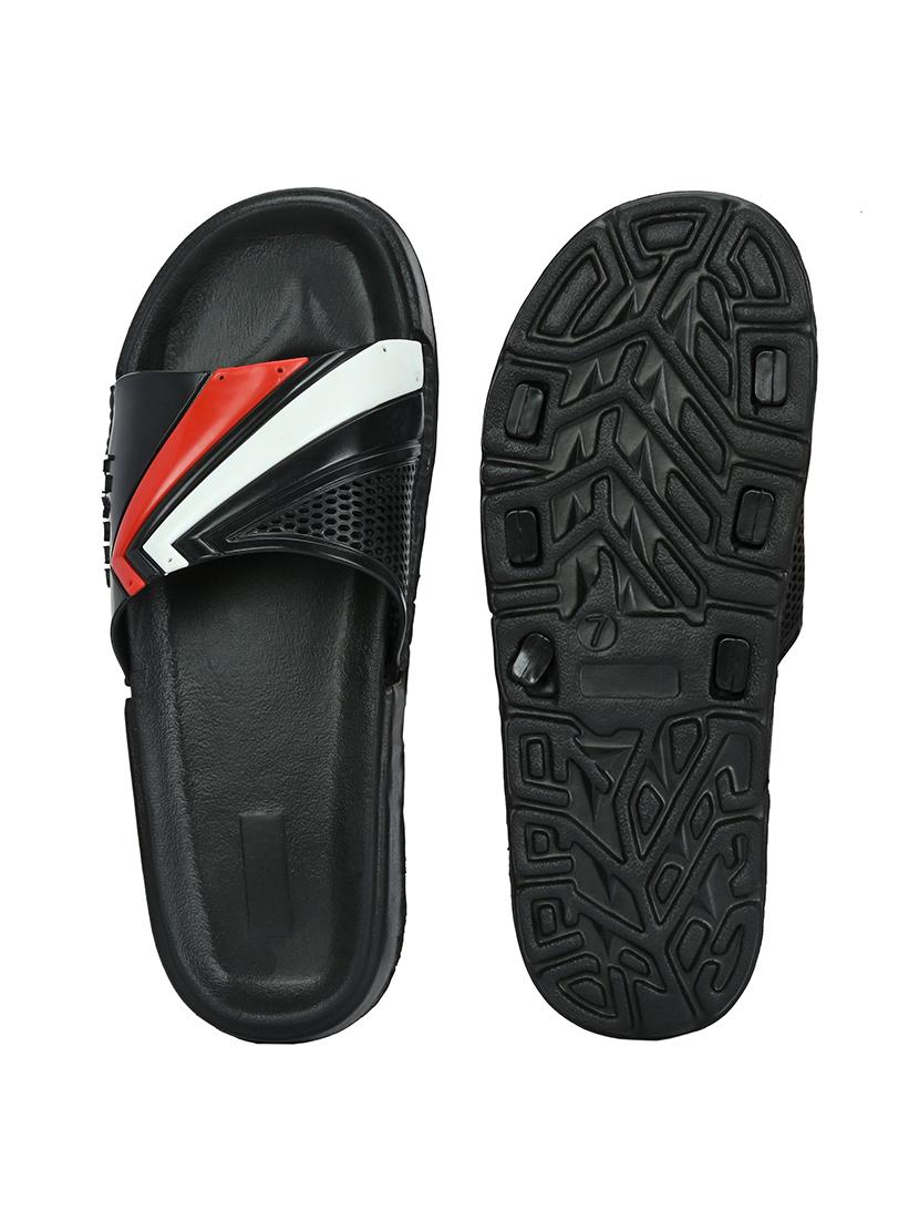 black synthetic slip on flip flops - 21181408 - Standard Image - 5