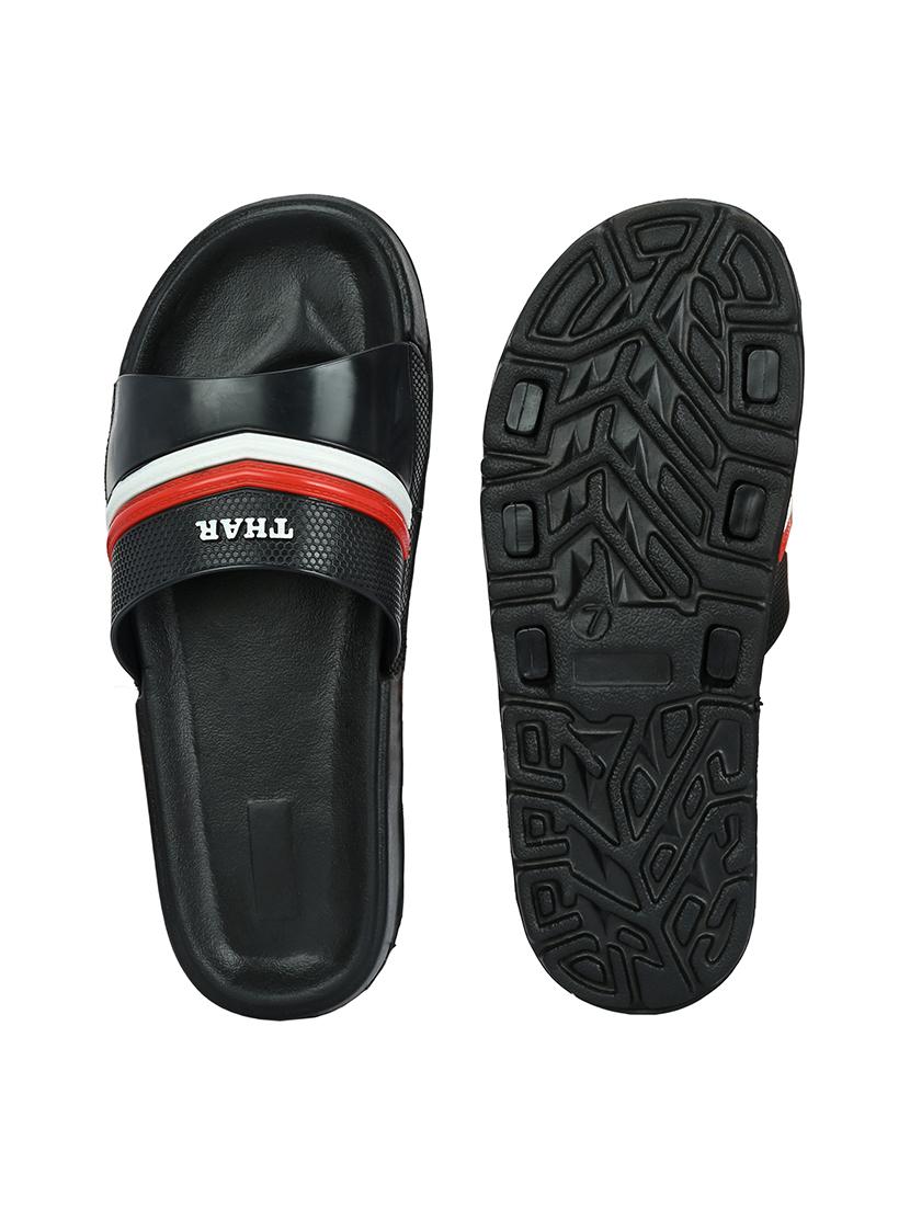 black synthetic slip on flip flops - 21181417 - Standard Image - 5