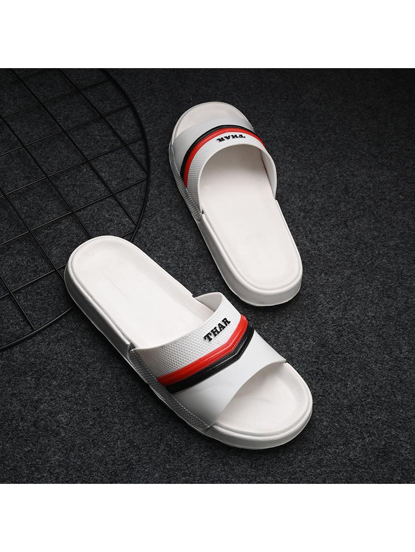 white synthetic slip on flip flops - 21181419 -  Zoom Image - 0