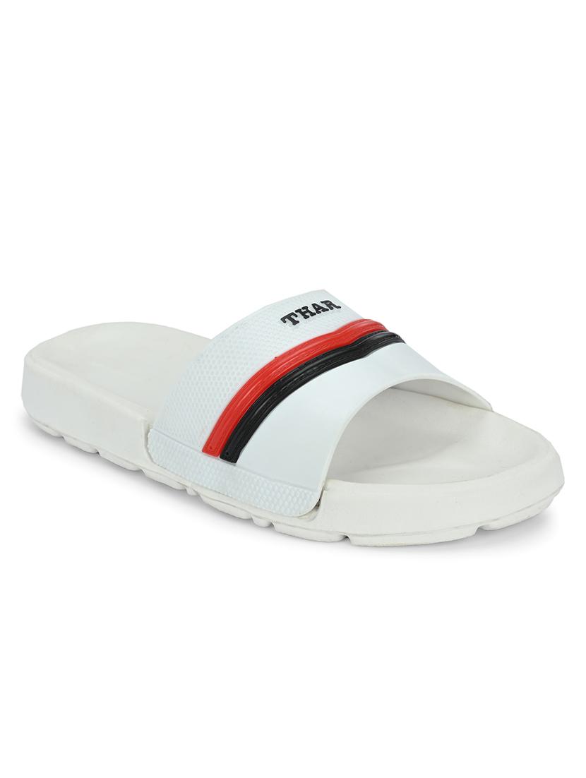 white synthetic slip on flip flops - 21181419 - Standard Image - 3