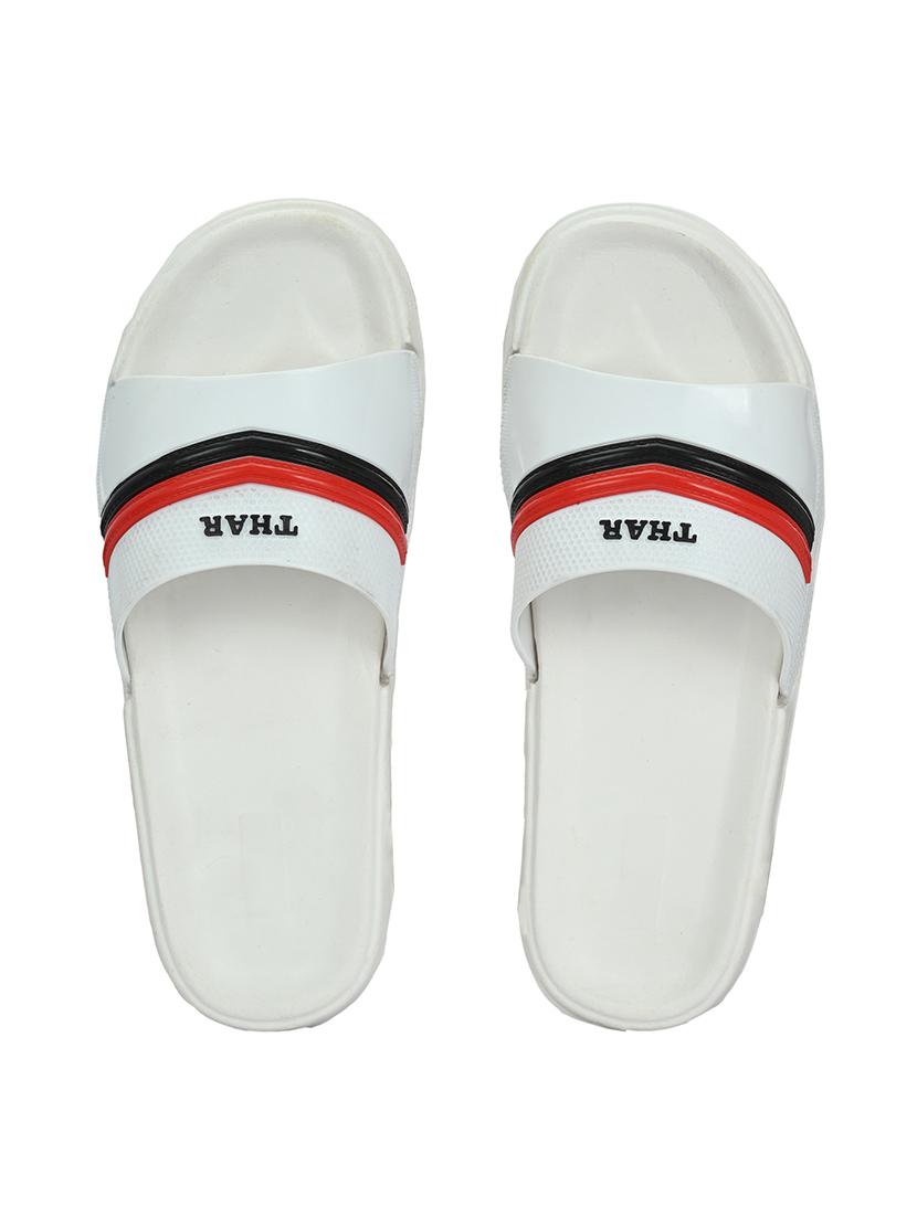 white synthetic slip on flip flops - 21181419 - Standard Image - 5