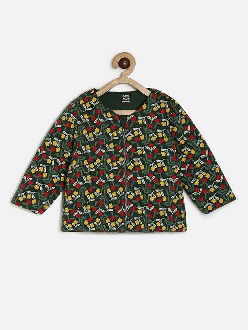 green long sleeves florals printed jackets - 21182814 -  Standard Image - 0