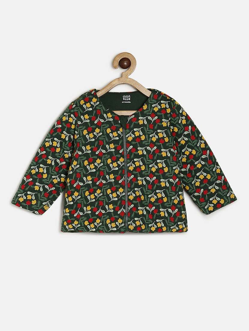 green long sleeves florals printed jackets - 21182814 -  Zoom Image - 0