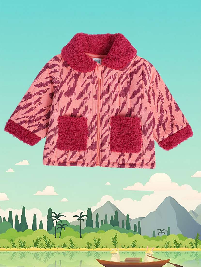 peach printed long sleeves jackets - 21182816 - Zoom Image - 0
