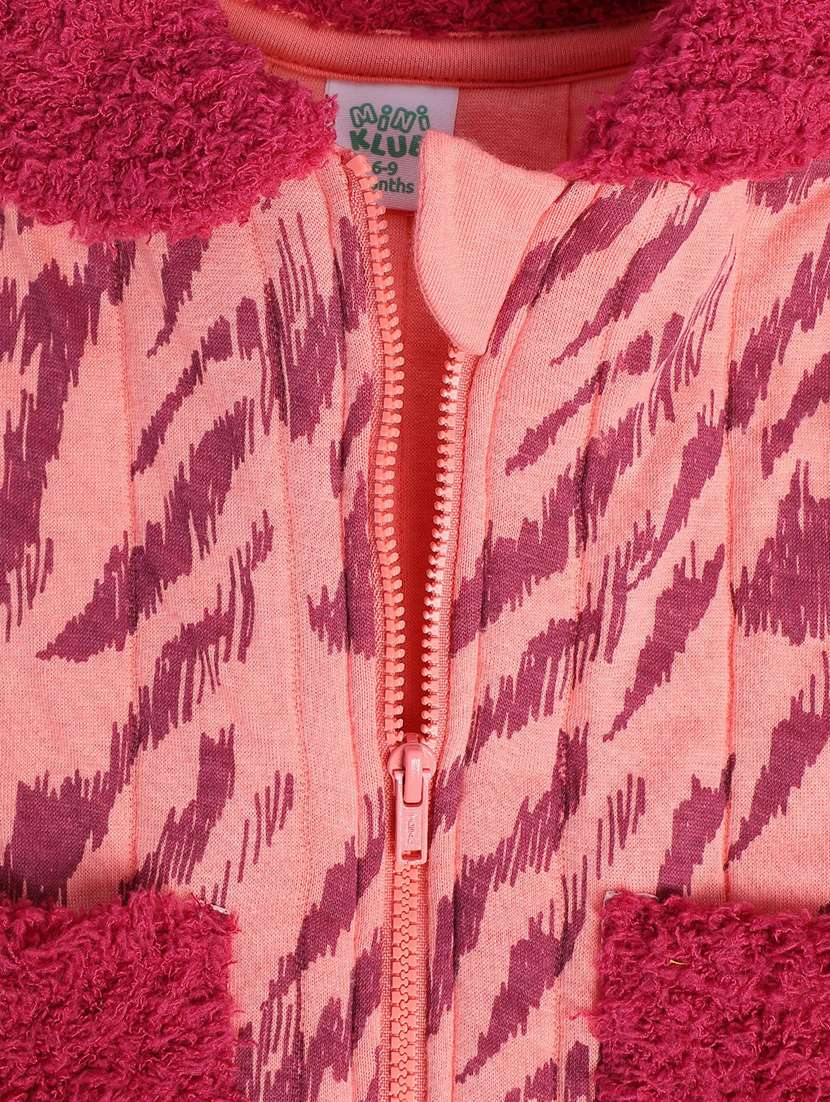 peach printed long sleeves jackets - 21182816 - Standard Image - 3