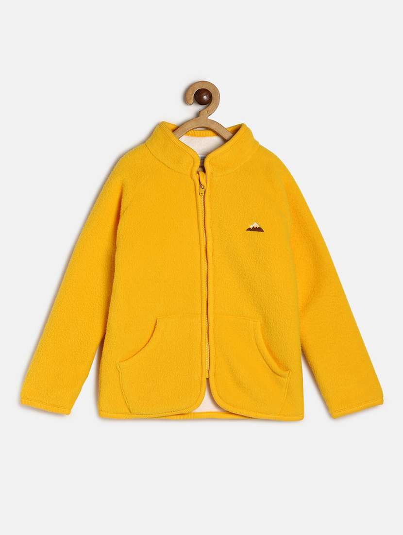 yellow solids long sleeves coat - 21182947 -  Zoom Image - 0