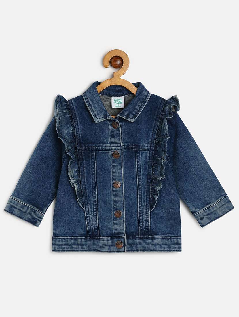 blue solids long sleeves jackets