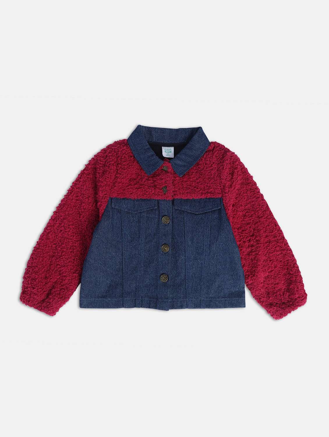 blue colour block long sleeves coats