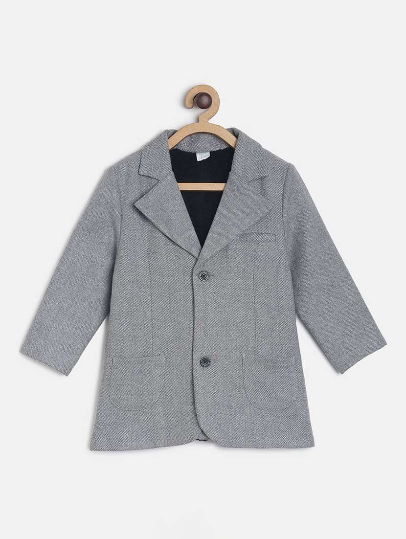 boy solid lapel neck blazer - 21183021 - Zoom Image - 0