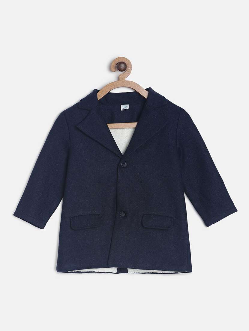 boy solid lapel collar blazer