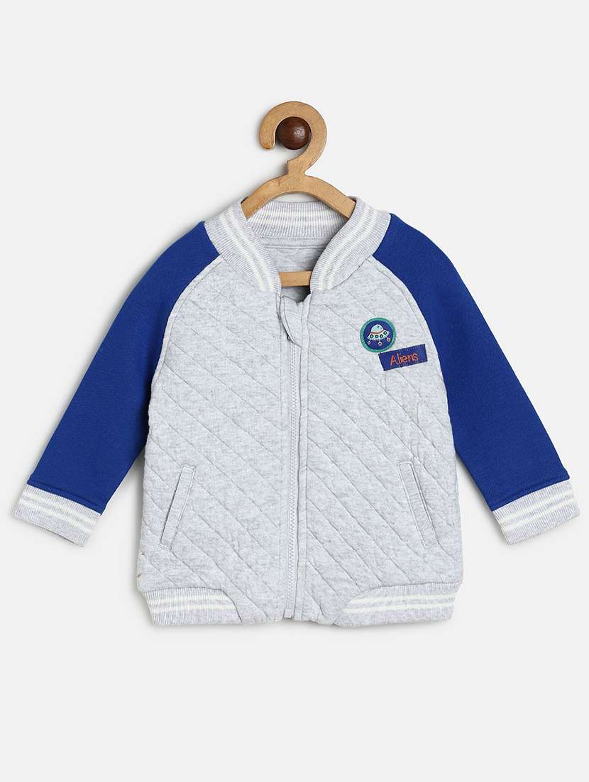 grey cotton blend regular jackets & coat - 21183102 - Zoom Image - 0