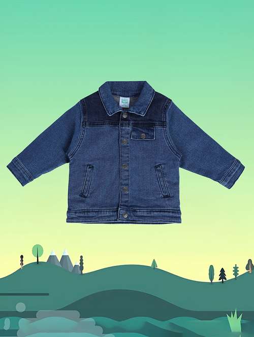 kids long sleeves solid denim jackets - 21183199 -  Standard Image - 0