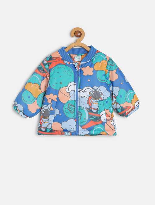 blue polyester regular jackets & coat - 21183258 - Standard Image - 0