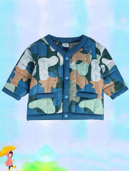 blue polyester regular jackets & coat - 21183262 -  Standard Image - 0