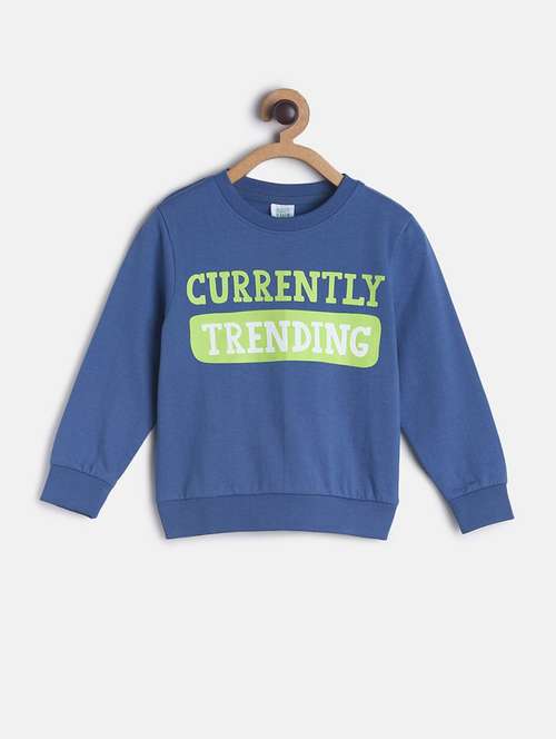 kids front print round neck sweatshirt - 21183291 - Standard Image - 0