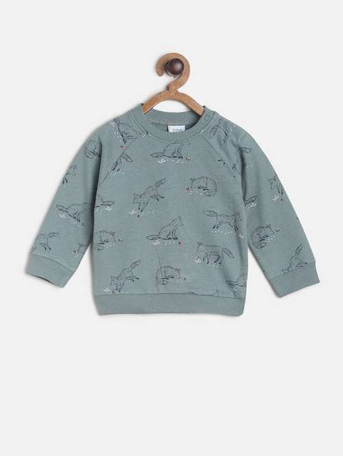 green cotton all over print sweatshirt - 21183319 -  Standard Image - 0