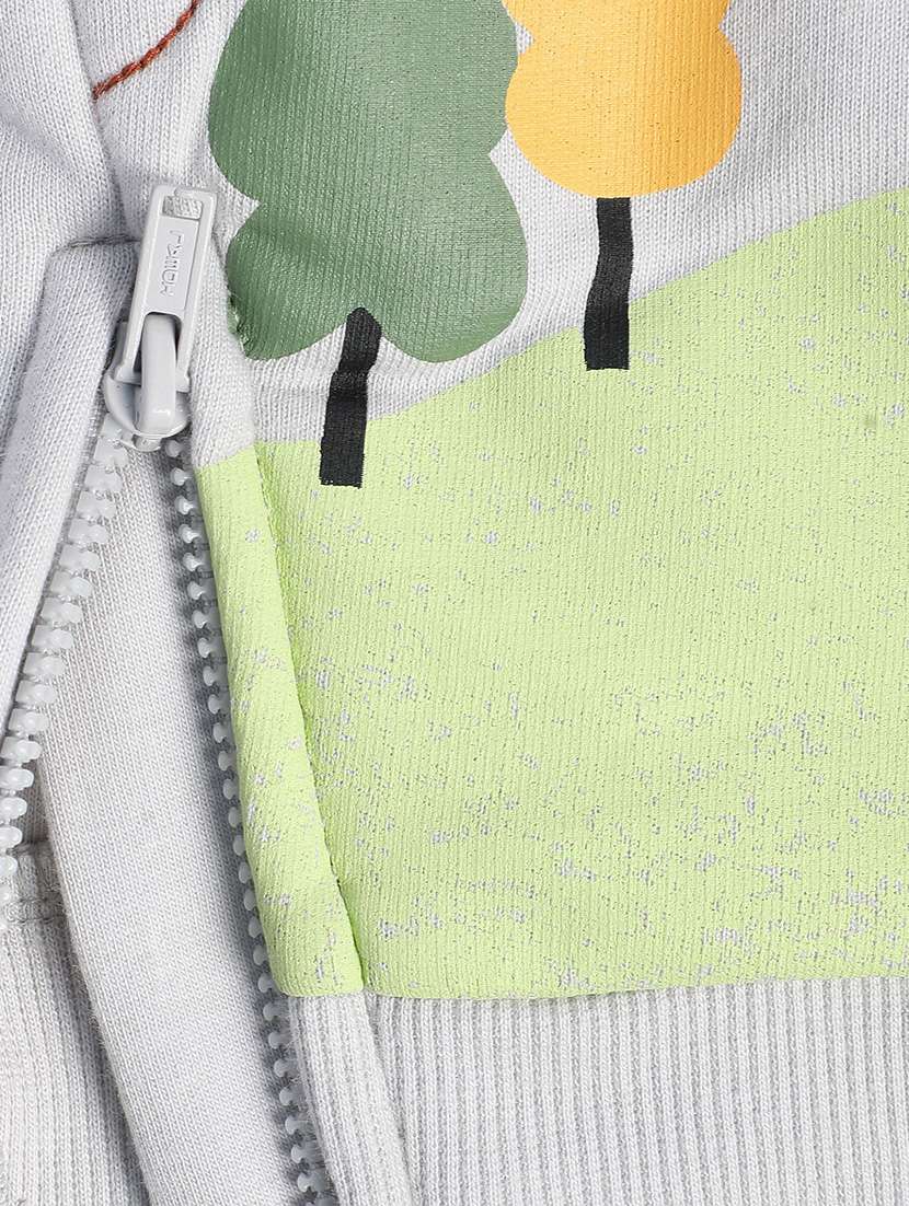 grey cotton blend front print sweatshirt - 21183486 -  Standard Image - 3