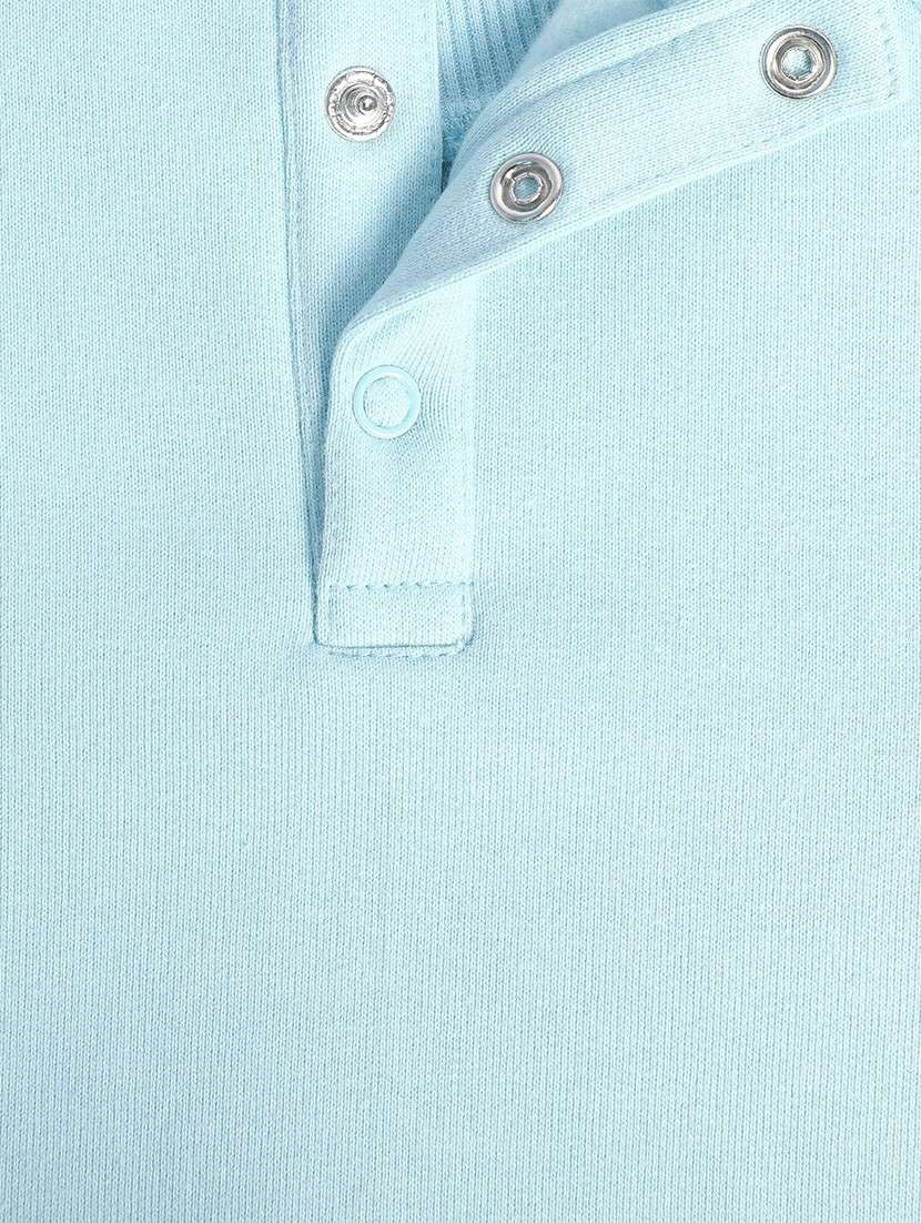 light blue cotton blend front print sweatshirt - 21183493 - Standard Image - 3