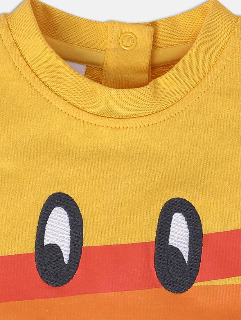 yellow cotton front print t-shirt - 21183503 - Standard Image - 3