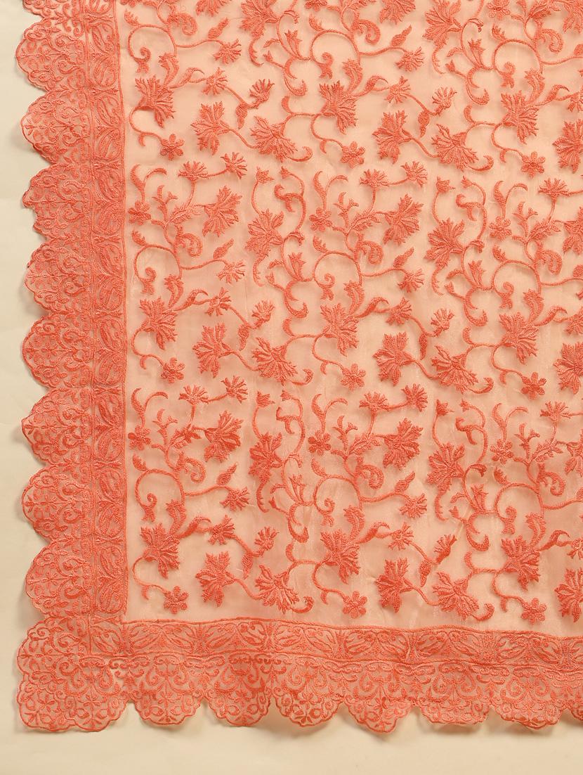 women orange embroidered saree with blouse - 21183914 - Standard Image - 3
