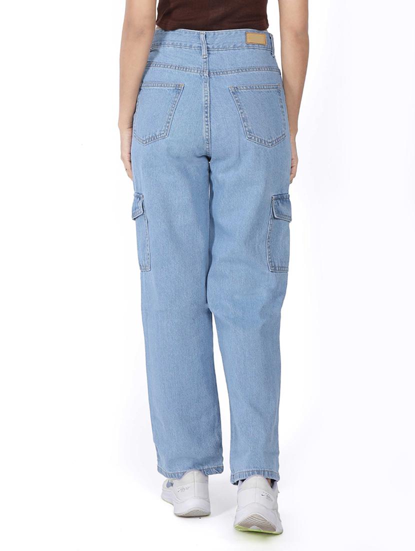 light blue solid denim jeans - 21184803 - Standard Image - 3