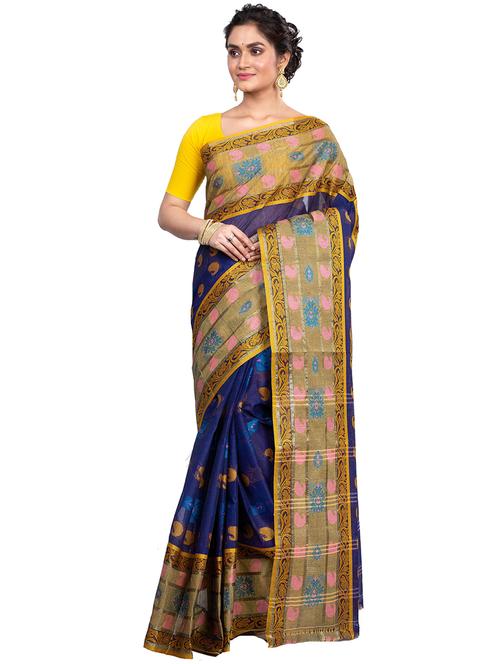 multi colored cotton blend tant saree - 21185068 - Standard Image - 0