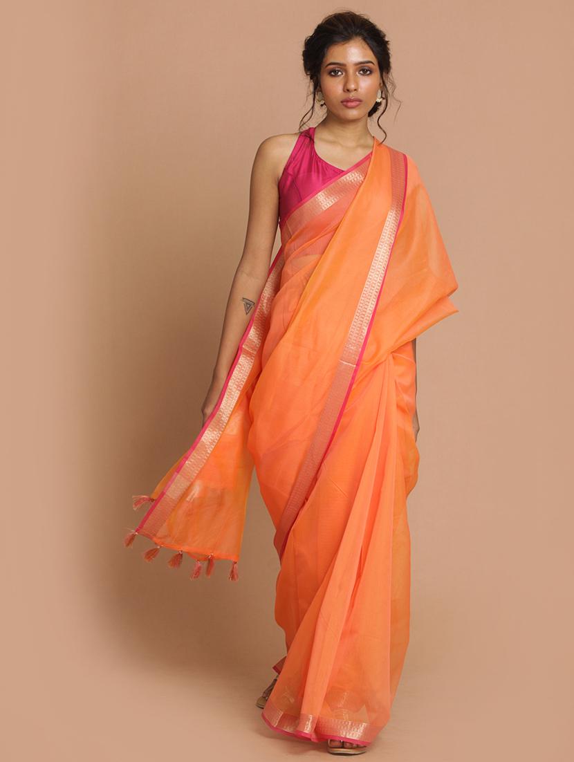 women solid plain saree - 21185242 -  Zoom Image - 0