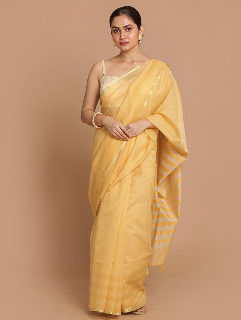 women solid plain saree with blouse - 21185250 -  Zoom Image - 0