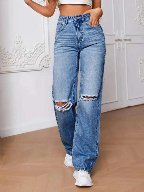 women blue denim jeans