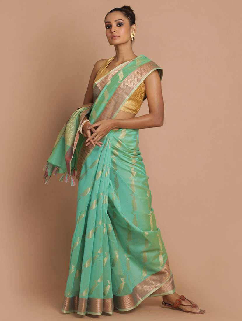 women self design banarasi saree with blouse - 21185515 -  Zoom Image - 0