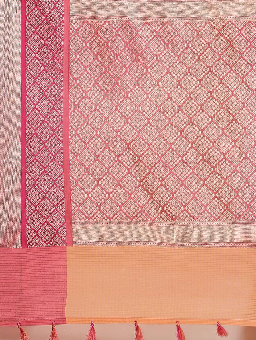 peach liva banarasi saree with blouse - 21185691 - Standard Image - 3