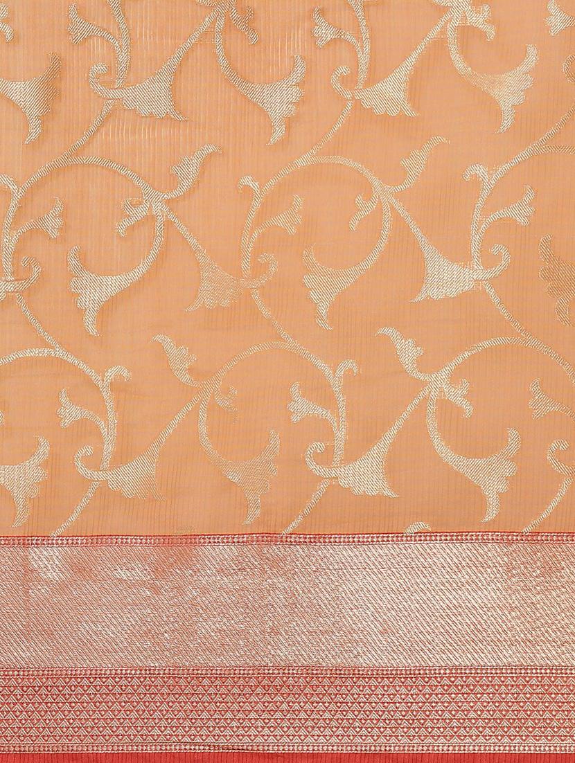 peach liva banarasi saree with blouse - 21185692 - Standard Image - 3