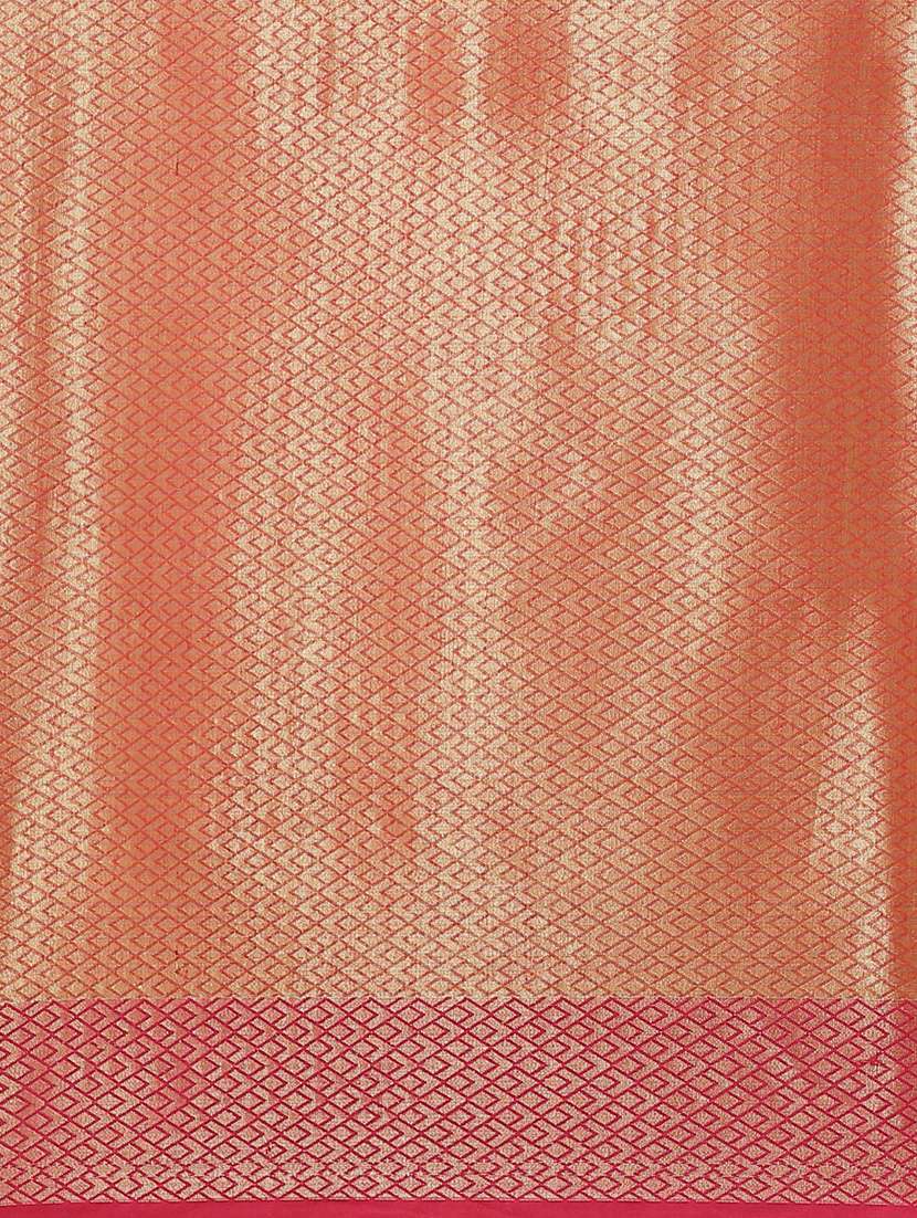 peach liva banarasi saree with blouse - 21185693 -  Standard Image - 3