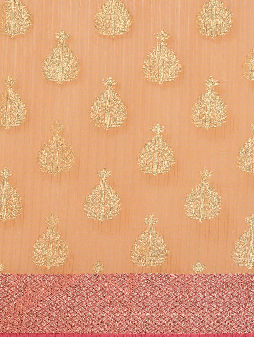 peach liva banarasi saree with blouse - 21185693 -  Standard Image - 5