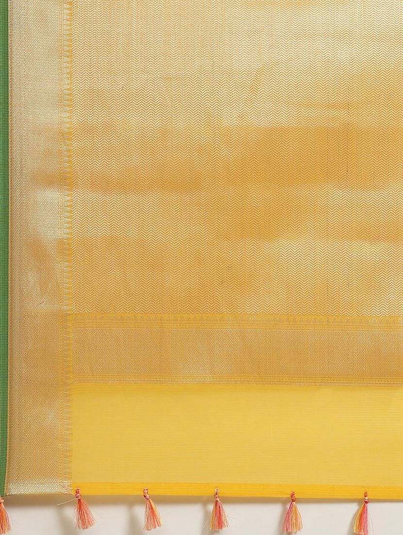 yellow liva banarasi saree with blouse - 21185740 - Standard Image - 5