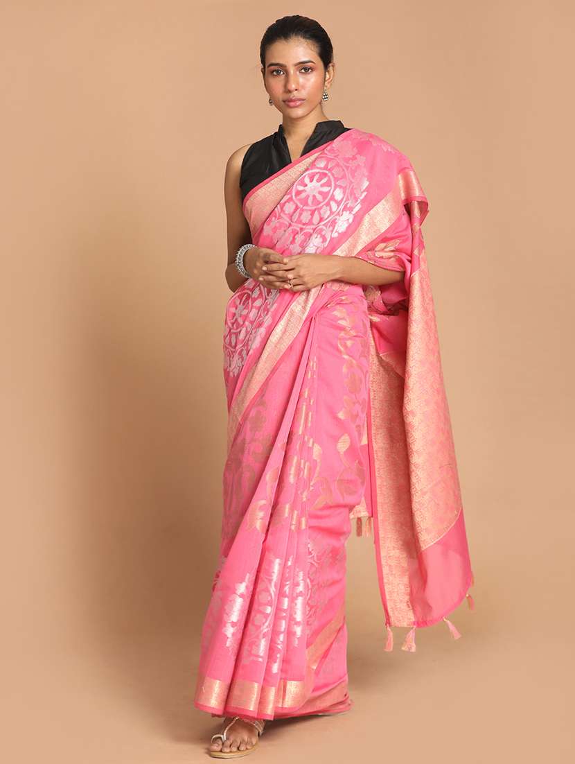 women self design bordered saree with blouse - 21185787 - Zoom Image - 0