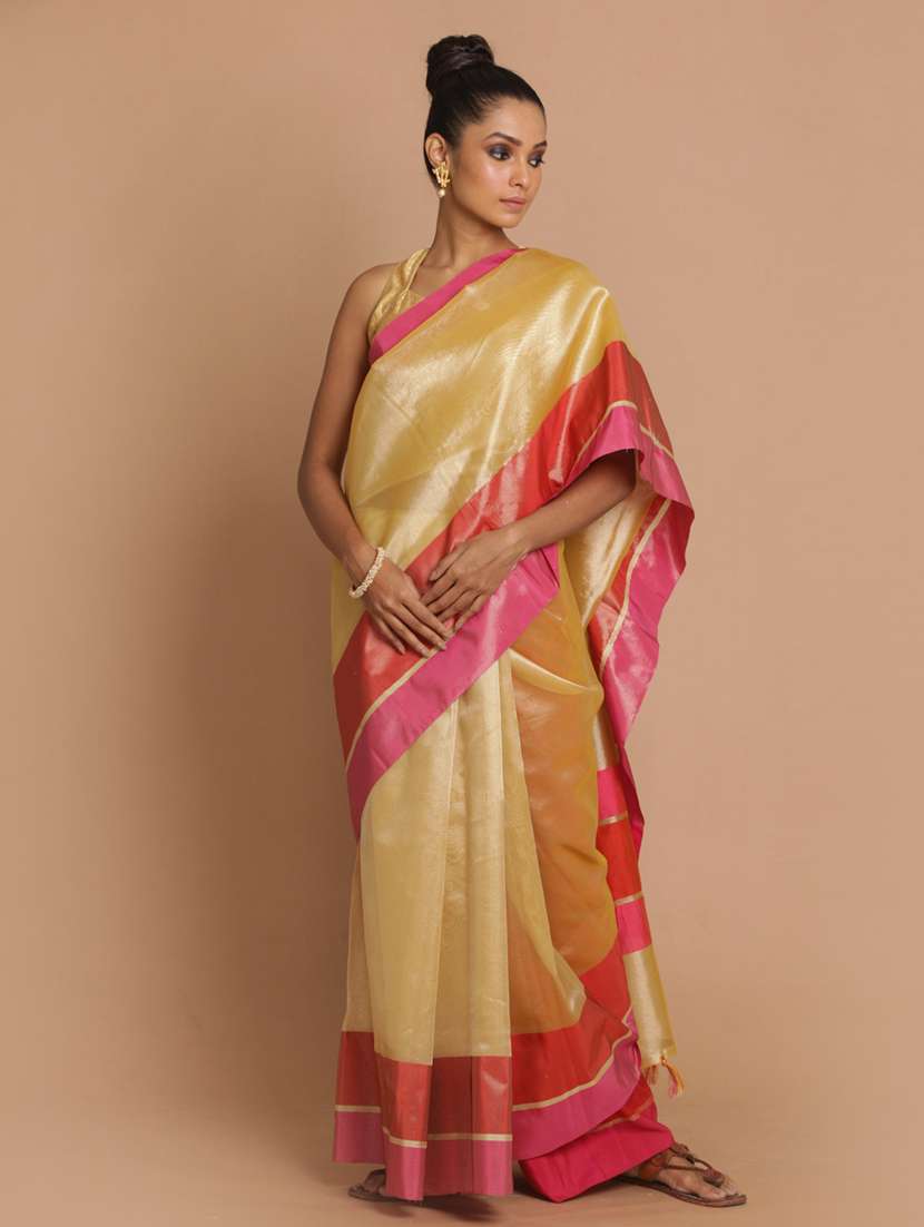 women solid with bordered saree with blouse - 21185803 -  Zoom Image - 0