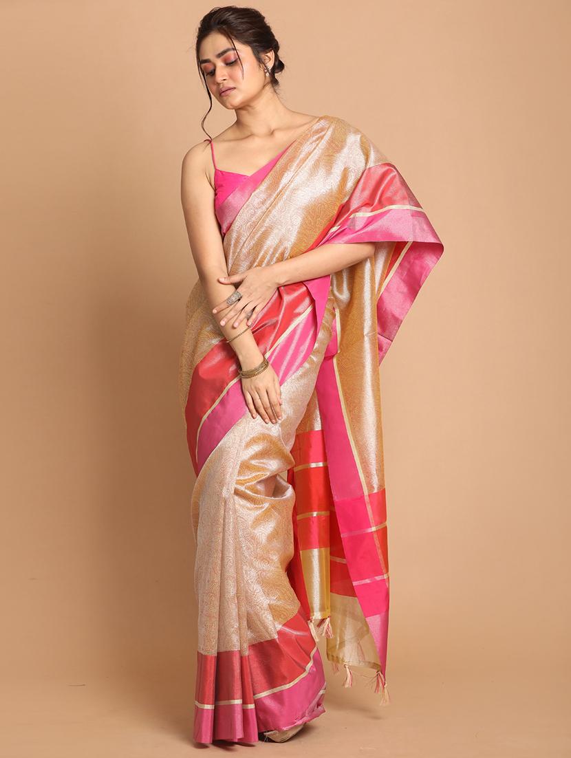 women self design bordered saree with blouse - 21185820 - Zoom Image - 0