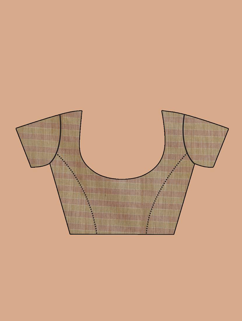 women checkered handloom saree with blouse - 21185821 - Standard Image - 3