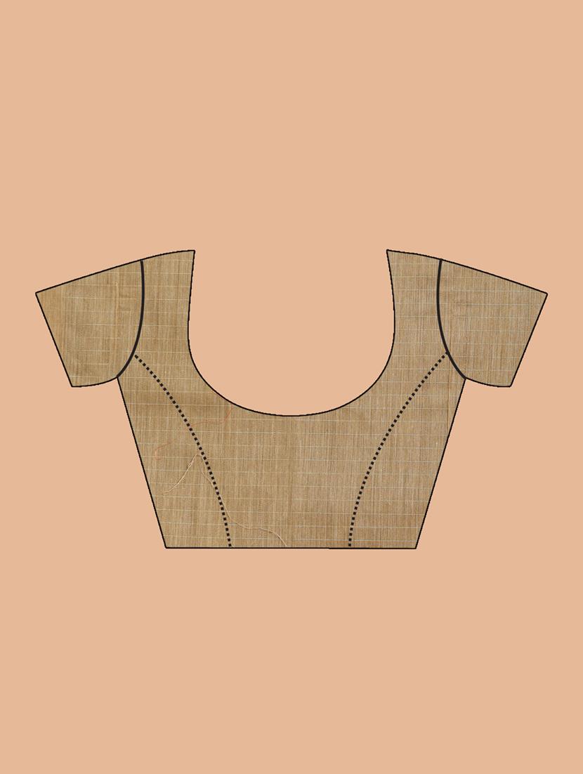 women checkered handloom saree with blouse - 21185865 - Standard Image - 3