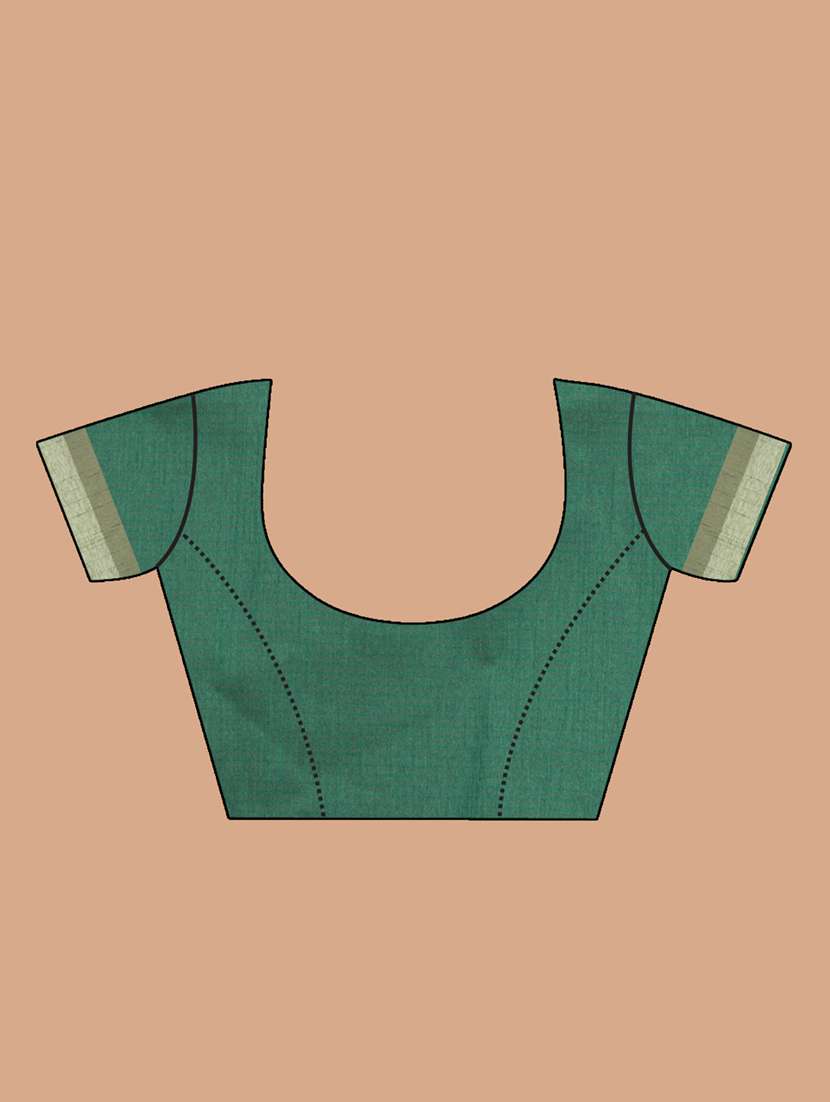 women checkered bordered saree with blouse - 21185869 -  Standard Image - 3