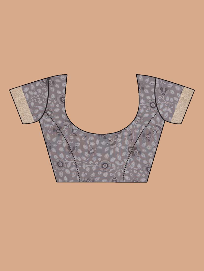 women printed saree with blouse - 21185946 -  Standard Image - 3