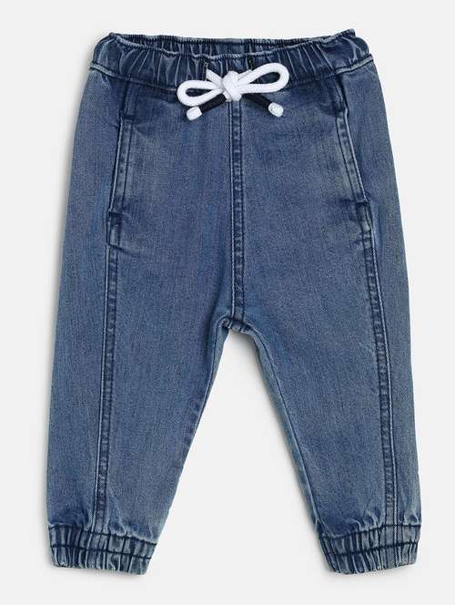 blue cotton blend plain jean - 21186174 -  Standard Image - 0