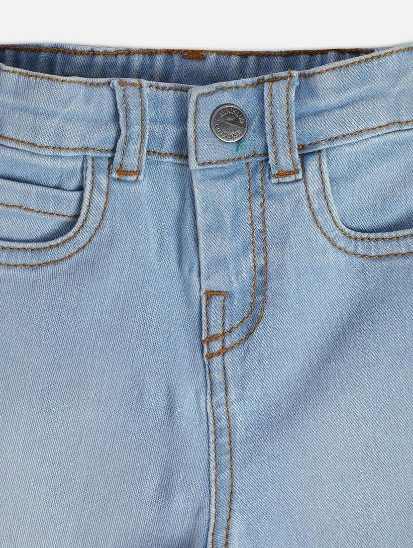 light blue cotton blend plain jeans - 21186183 -  Standard Image - 3